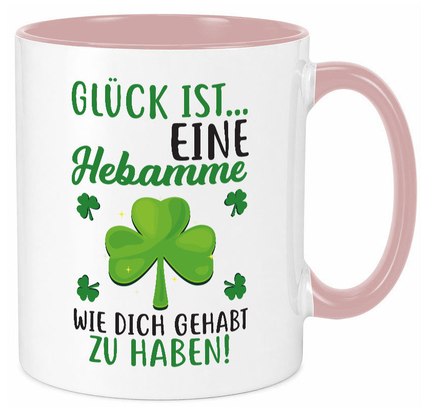 Hebamme Dankeschön | Dankes Tasse Kleeblätter Glück Humor Geschenkidee