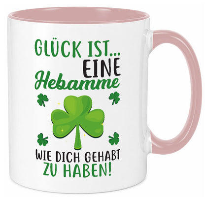 Hebamme Dankeschön | Dankes Tasse Kleeblätter Glück Humor Geschenkidee