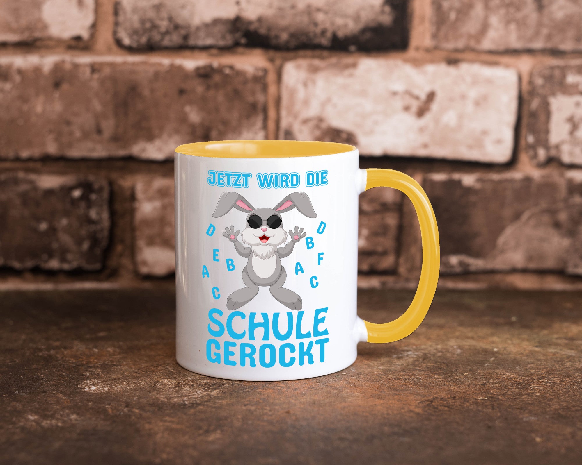 Schule wird gerockt | Schulbeginn Tasse cooler Hase lustiger Spruch Geschenk