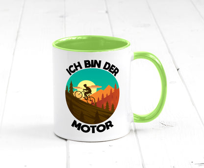 Ich bin der Motor | Mountainbiking Fahrrad Berge Geschenkidee Humor Tasse
