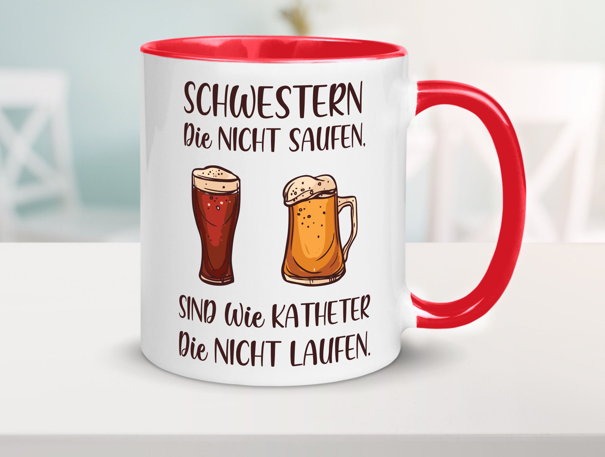 Schwestern die nicht saufen, Katheder laufen | Gläser lustiger Spruch Geschenk