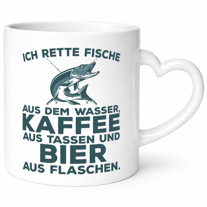 Ich rette Fische | Angler Tasse Biertrinker Humor Geschenkidee
