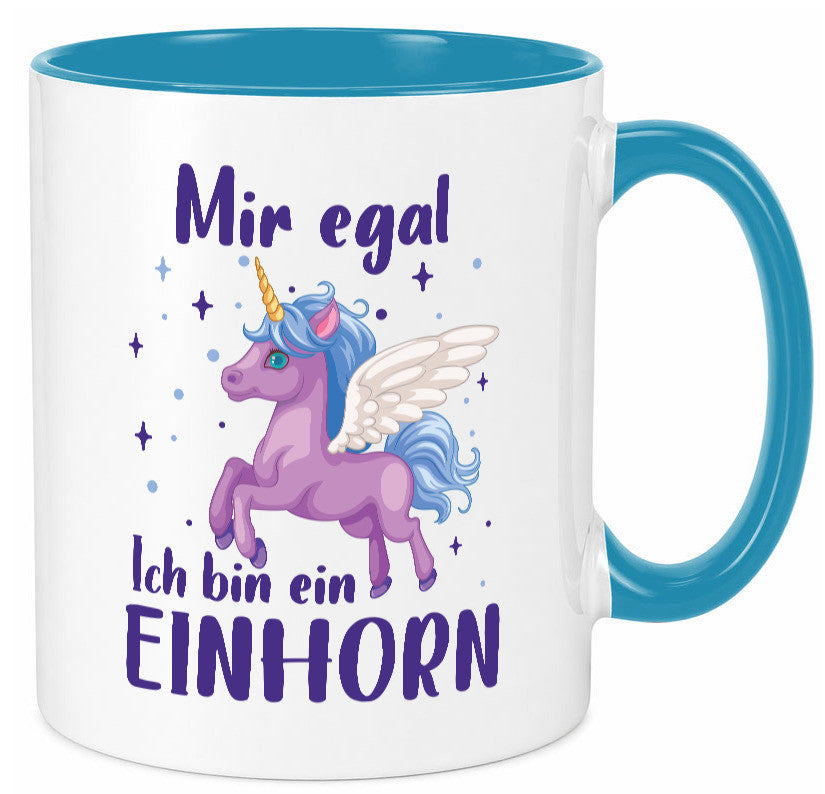 Mir egal, ich bin ein Einhorn | lustig Humor Geschenkidee Geschenk Tasse
