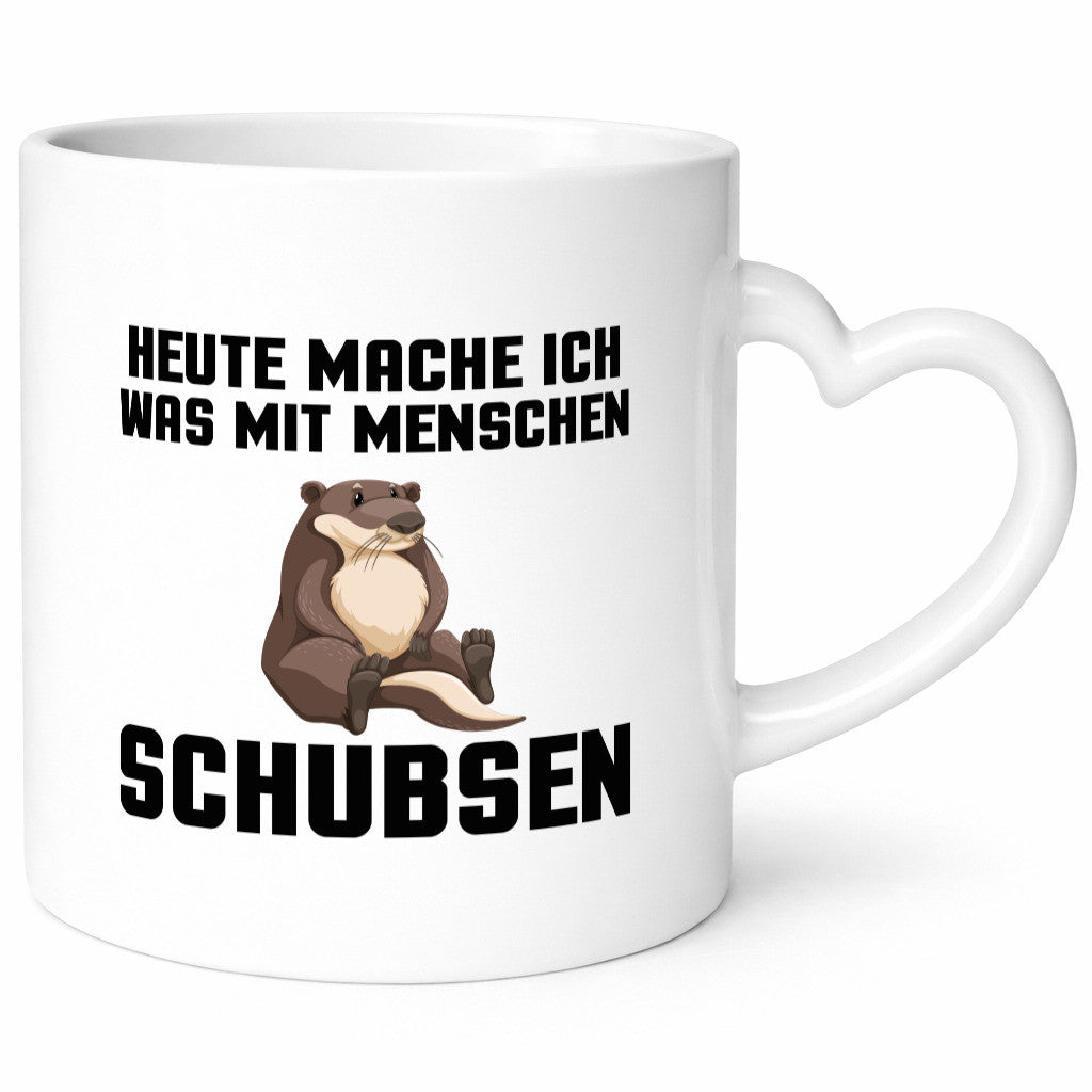 Menschen schubsen | Spruch Humor Otter Muffel Geschenkidee Tasse