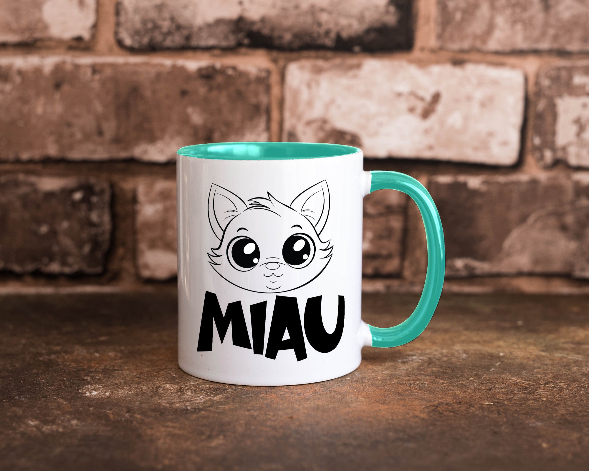 Miau | Katze Geschenkidee Tierliebhaber Humor Tasse