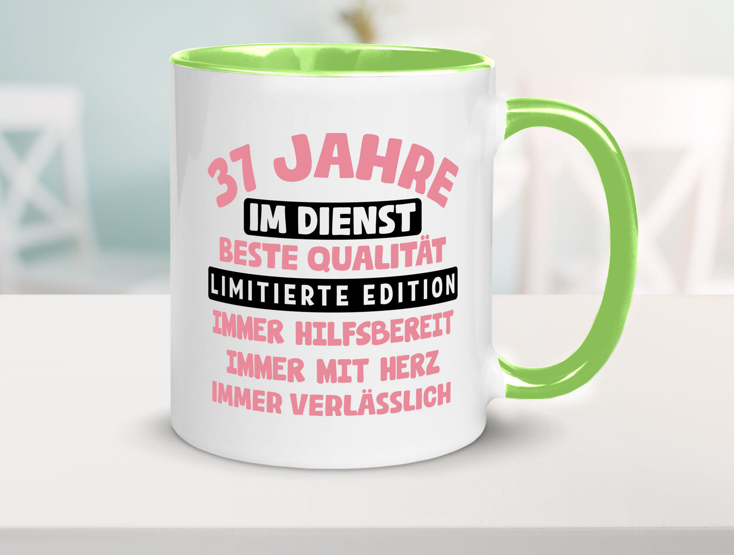 37 Jahre im Dienst | Jubiläum Arbeit v11 lustig Kollegen Büro Geschenk Tasse