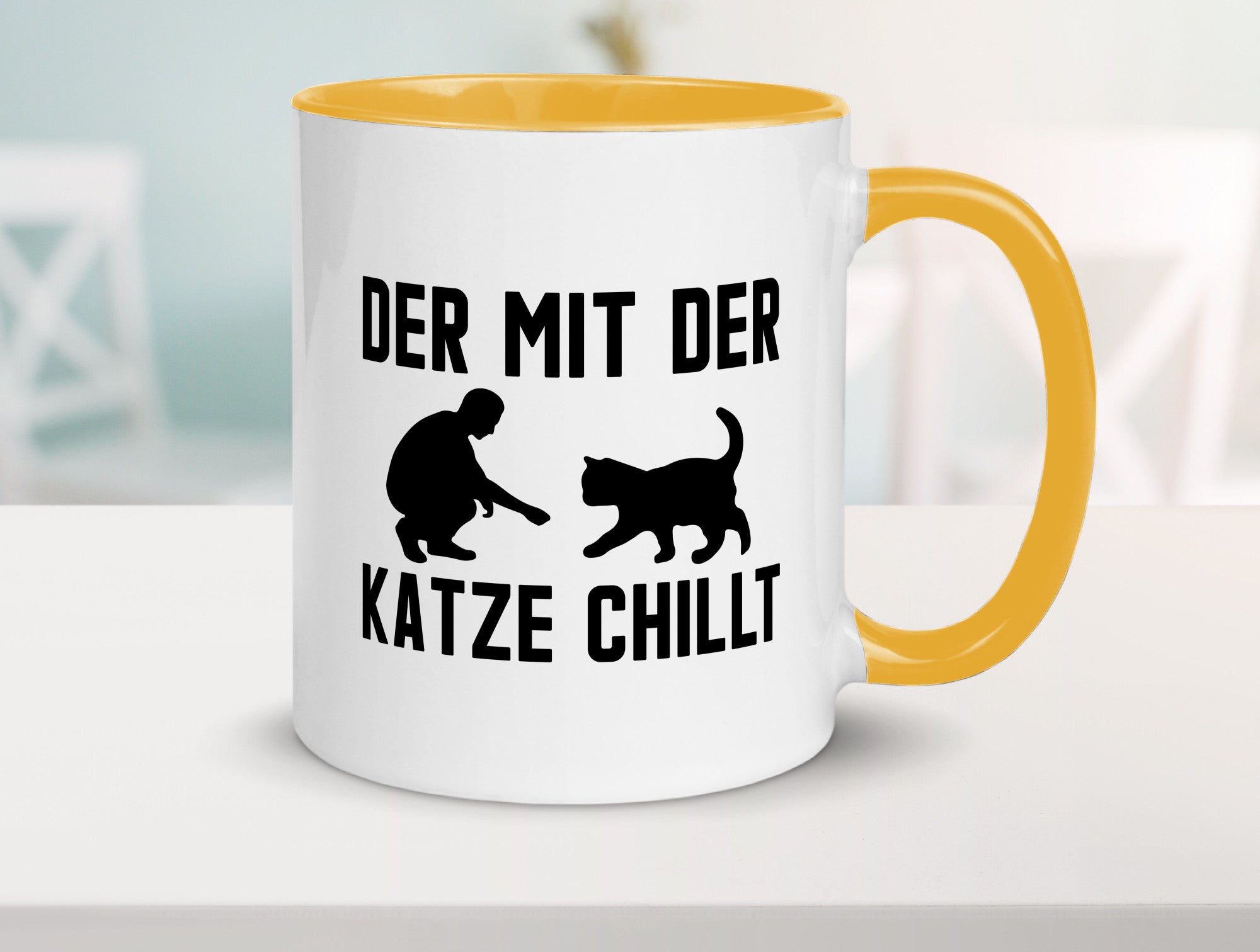 Mit der Katze | Chillen Katzenliebhaber Tierfreund lustiger Spruch Geschenk