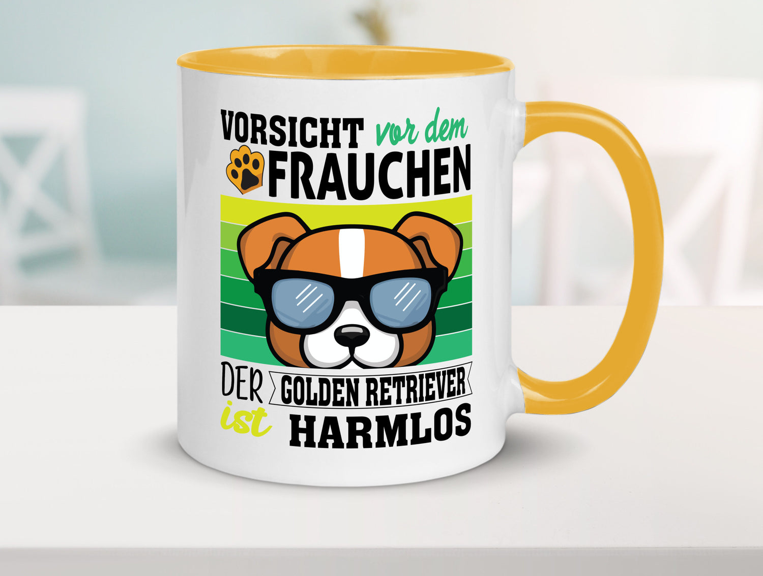 Vorsicht vor dem Frauchen Golden Retriever ist Harmlos lustiger Spruch Geschenk