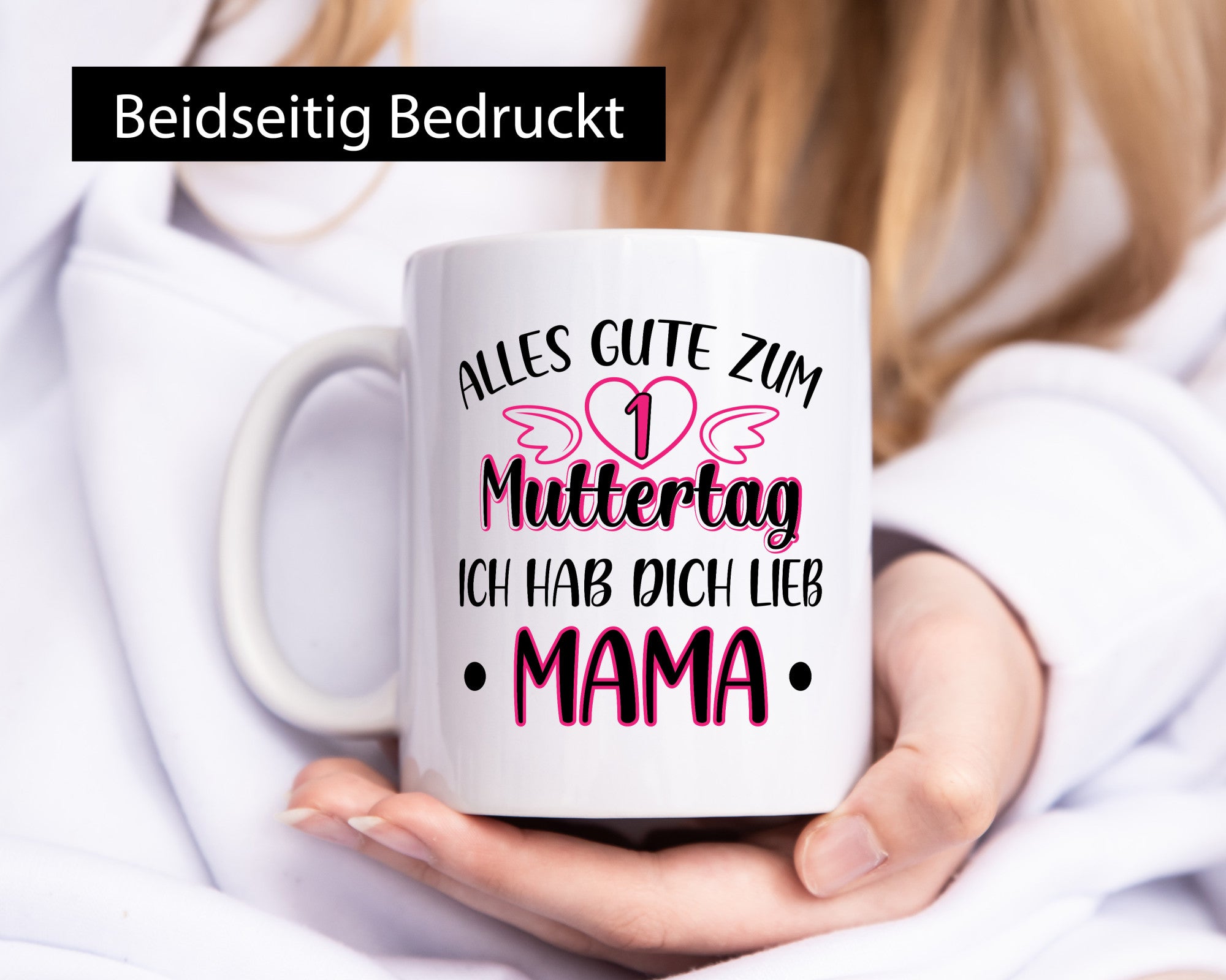 1. Muttertag, hab dich lieb, Mama | Herz Flügel Geschenk Familie Geschenkidee