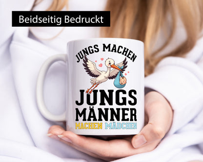 Männer machen Mädchen | Schwangerschaft verkündung Humor Geschenkidee Tasse