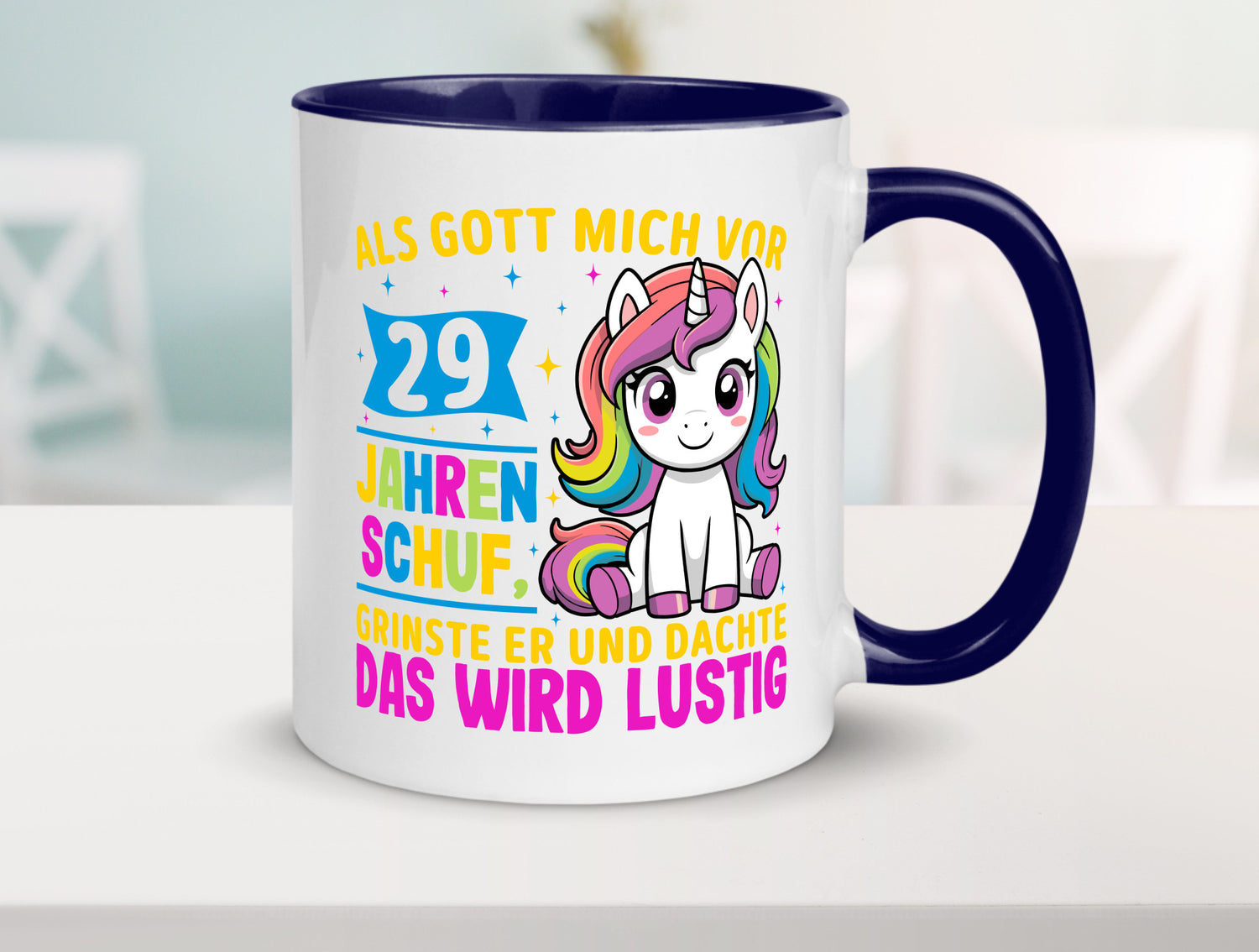 29. Geburtstag | Als Gott mich schuf 40 Jahre v2 Humor Geschenkidee Tasse