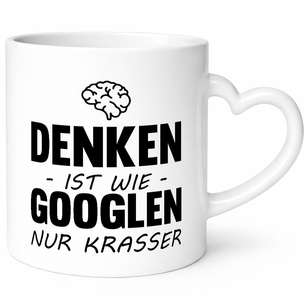 Denken ist wie Googeln nur Krasser lustig Humor Geschenkidee Geschenk Tasse