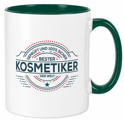 Geprüft und sicher: Kosmetiker | Kosmetik Stylist Geschenk Humor Geschenkidee Tasse