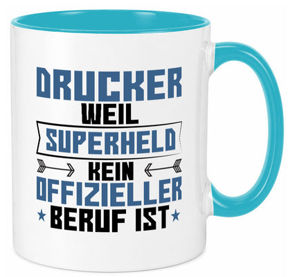Superheld Drucker | Druckerei Print Medien Humor Geschenkidee Tasse
