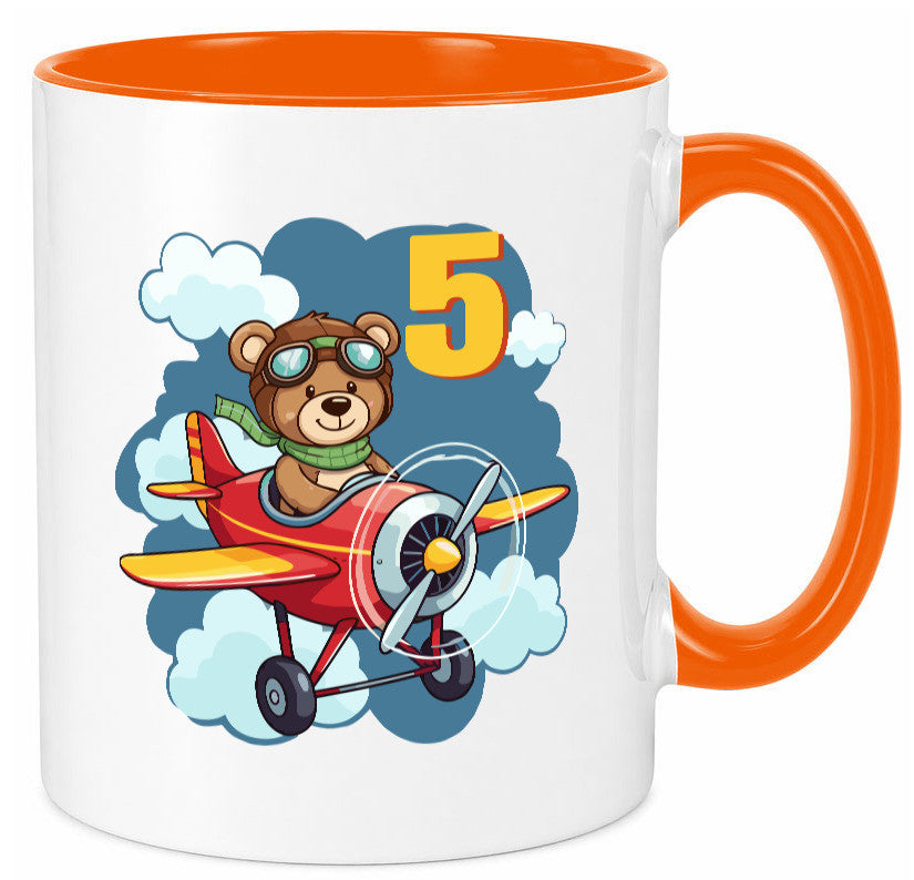 5. Geburtstag | 5 Jahre Kinder Pilot Flugzeug Geschenkidee Humor Tasse
