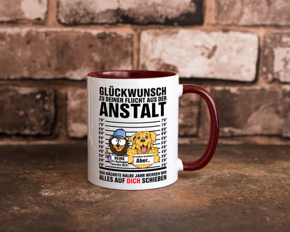 Glückwunsch zu deiner Flucht | Abschiedgeschenk v3 Geschenk Humor Geschenkidee