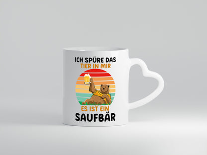 Ich spüre das Tier in mir | Saufbär Bier Vintage v2 Geschenk Tierliebhaber