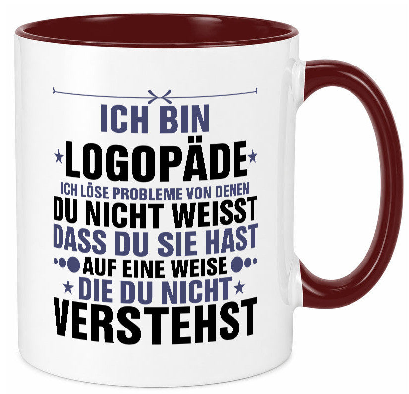 Löse Probleme: Logopäde | Sprachtherapie v2 Geschenkidee Humor Tasse