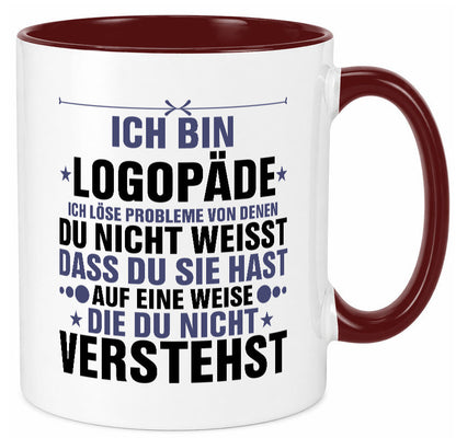 Löse Probleme: Logopäde | Sprachtherapie v2 Geschenkidee Humor Tasse