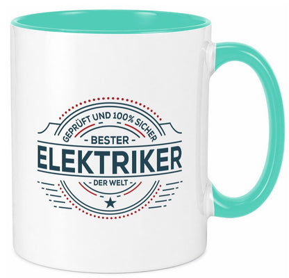 Geprüft und sicher: Elektriker | Elektronik Elektrotechnik lustig Humor Tasse