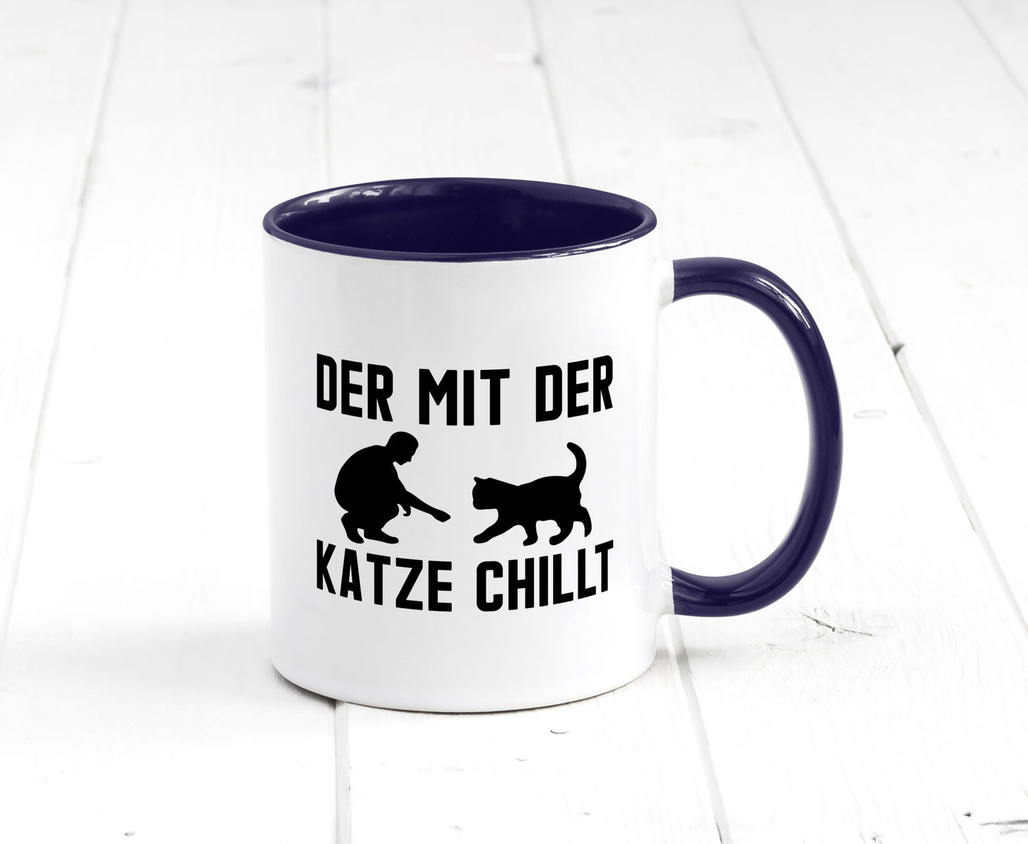 Mit der Katze | Chillen Katzenliebhaber Tierfreund lustiger Spruch Geschenk