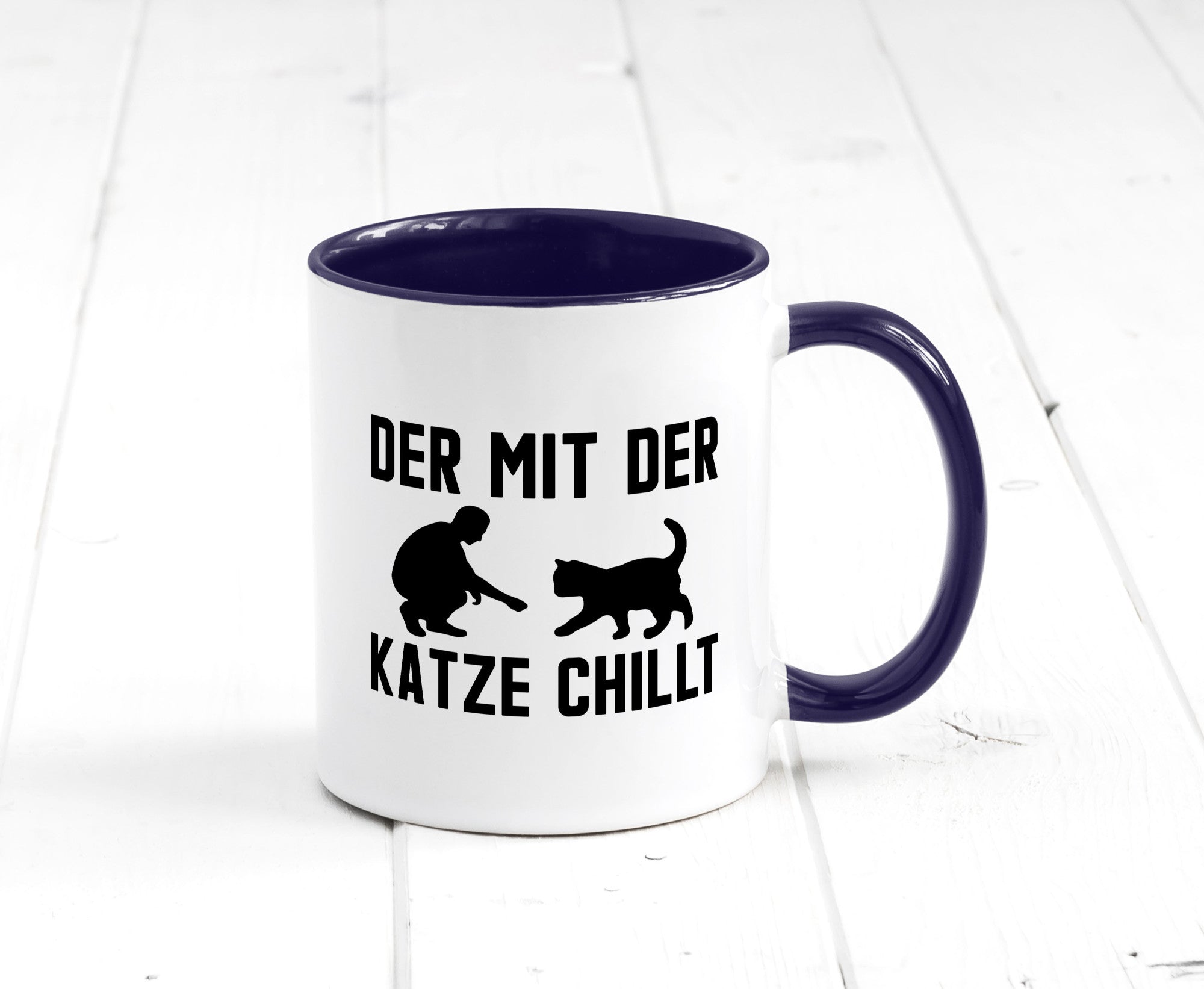 Mit der Katze | Chillen Katzenliebhaber Tierfreund lustiger Spruch Geschenk