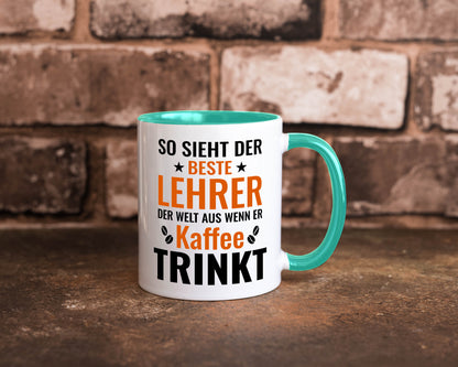 Kaffee trinkt: Lehrer | Schule Beruf Schüler Geschenk Arbeit Kollegen Büro