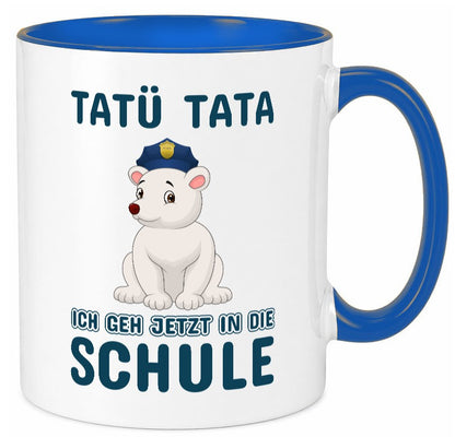 Polizei Eisbär | Tatü Tata Einschulung Tasse Schule lustig Humor Geschenkidee