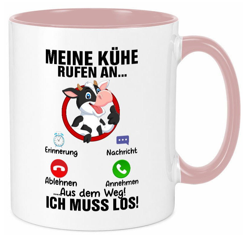 Meine Kühe rufen an | Landwirt Kuh Bauernhof Geschenk Humor Geschenkidee Tasse