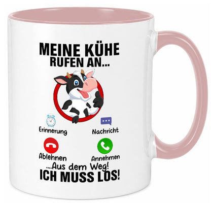Meine Kühe rufen an | Landwirt Kuh Bauernhof Geschenk Humor Geschenkidee Tasse