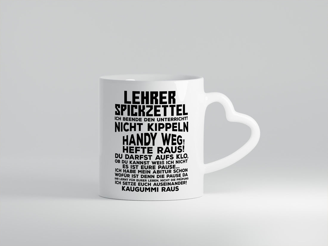Lehrer Spickzettel | Beruf Tasse lustiger Spruch Geschenkidee Arbeit Kollegen