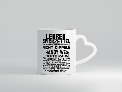 Lehrer Spickzettel | Beruf Tasse lustiger Spruch Geschenkidee Arbeit Kollegen