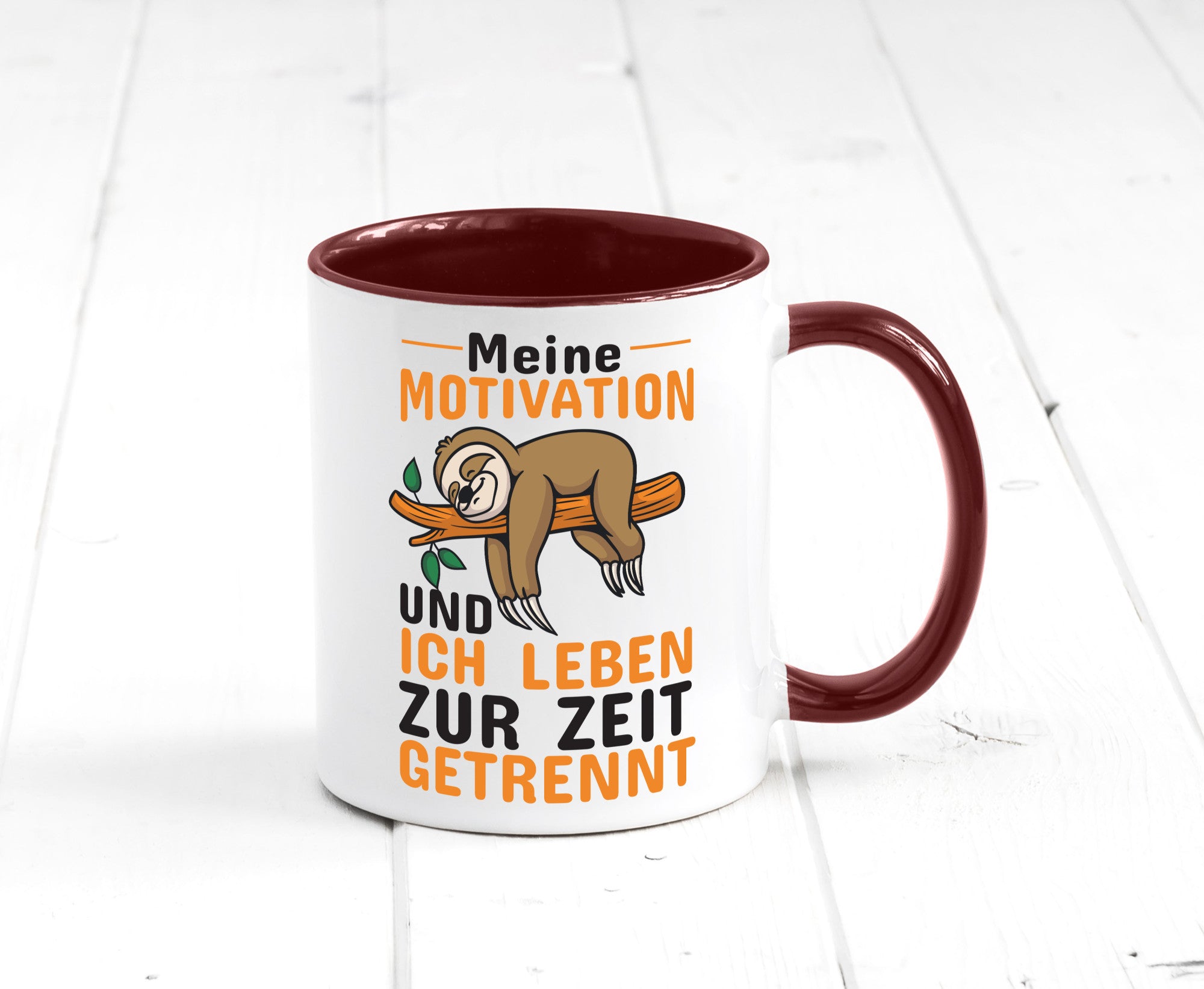 Keine Motivation | Faultier Tasse Büro Humor faul Geschenk Arbeit Kollegen