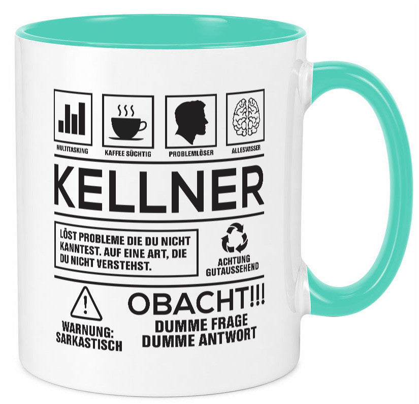 Achtung Probleme Kellner | kellnern Bedienung lustiger Spruch Geschenk Humor