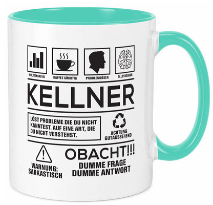 Achtung Probleme Kellner | kellnern Bedienung lustiger Spruch Geschenk Humor