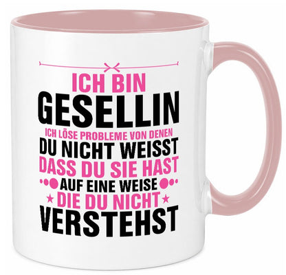 Löse Probleme: Gesellin | Handwerkerinnen v2 lustig Humor Geschenkidee Geschenk Tasse