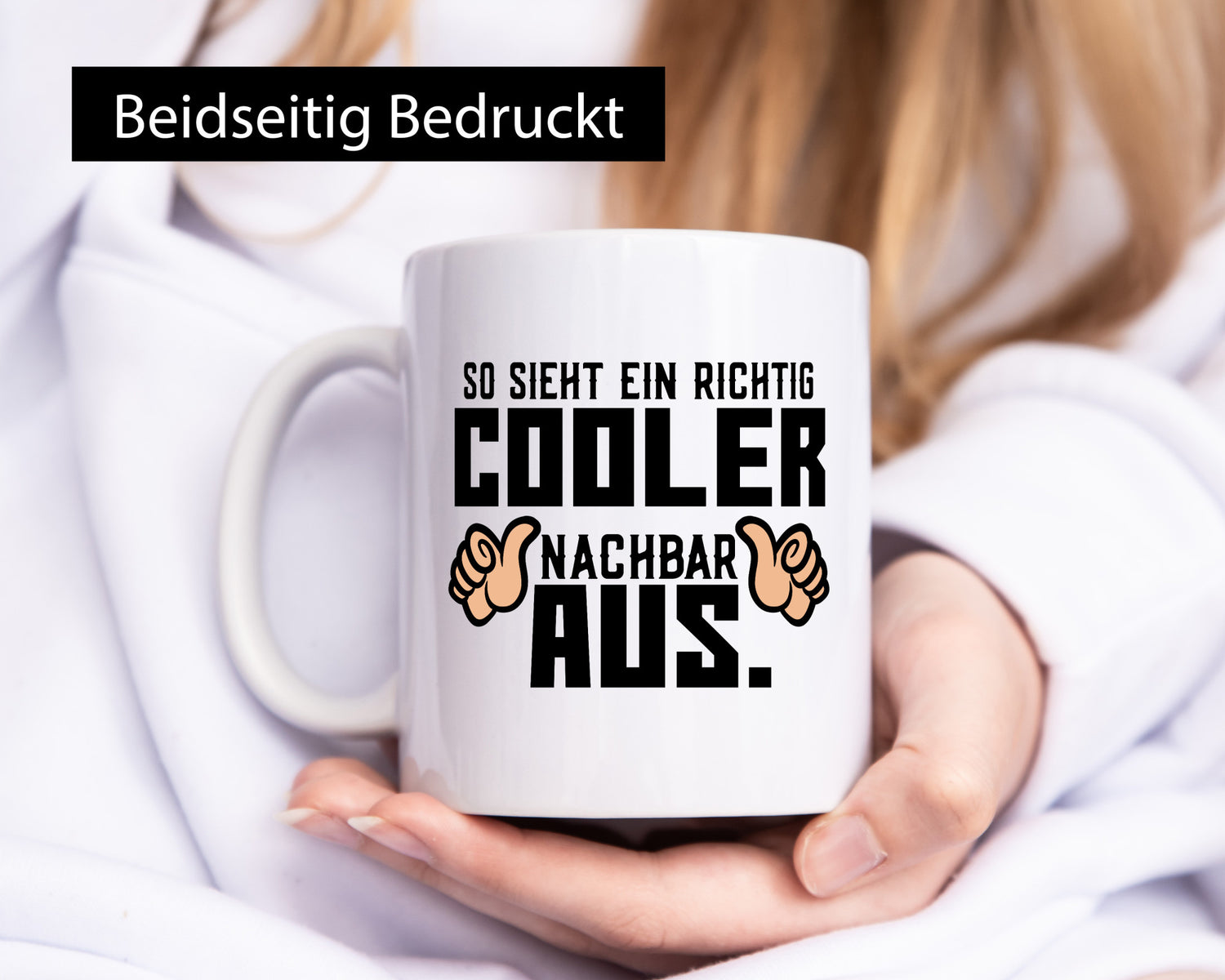 Richtig cooler Nachbar | Nachbarin Daumen hoch Spruch Geschenk Humor