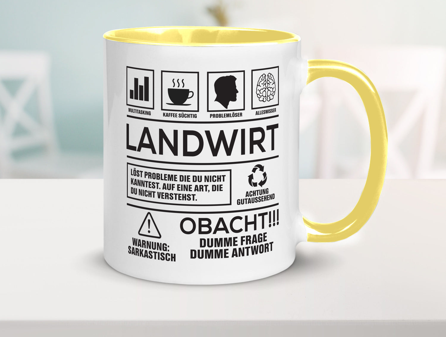 Achtung Probleme Landwirt | Bauer Landwirtschaft Geschenkidee Humor Tasse