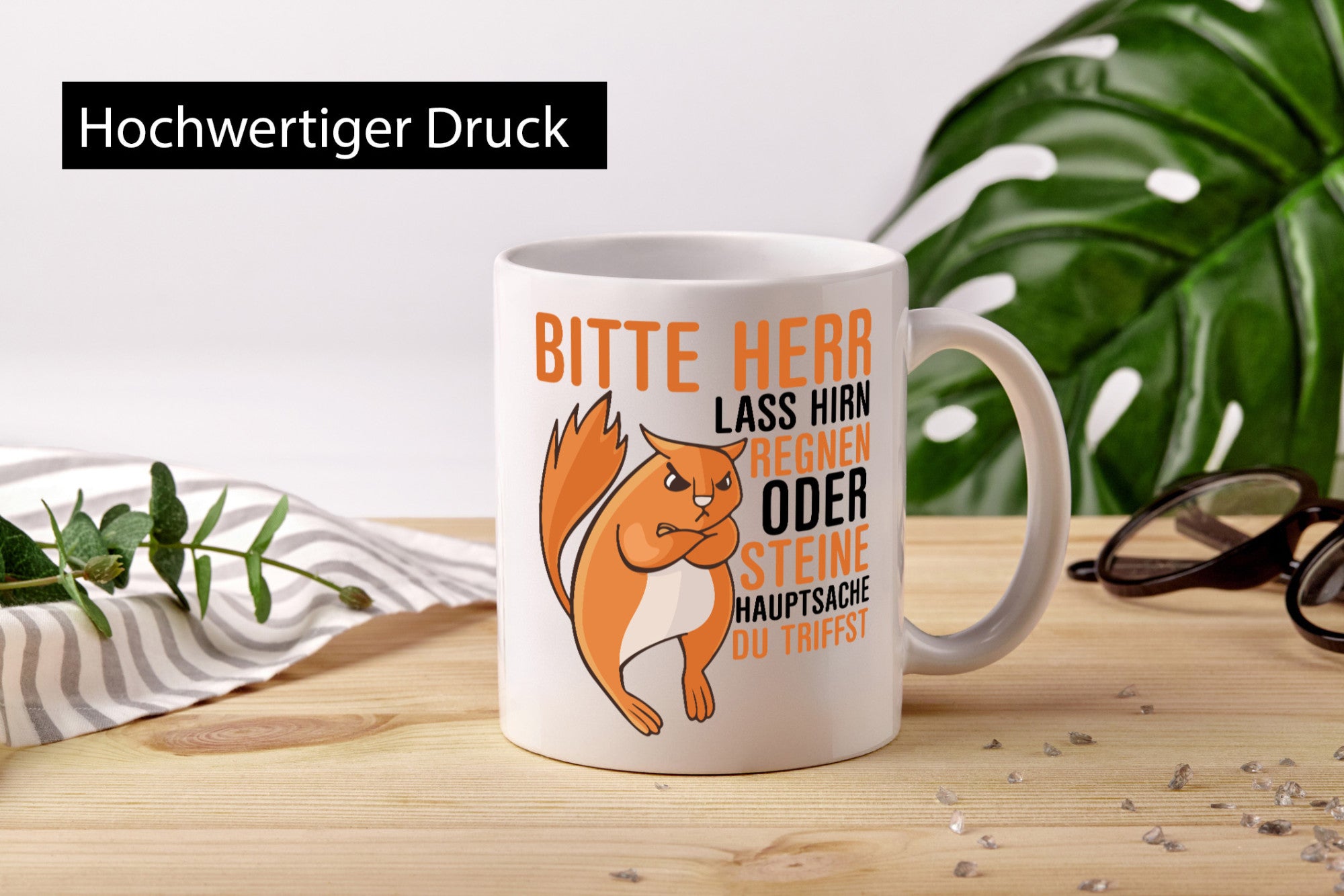 Herr lass Hirn regnen | wütendes Eichhörnchen Tier-Comic Humor Tierliebhaber
