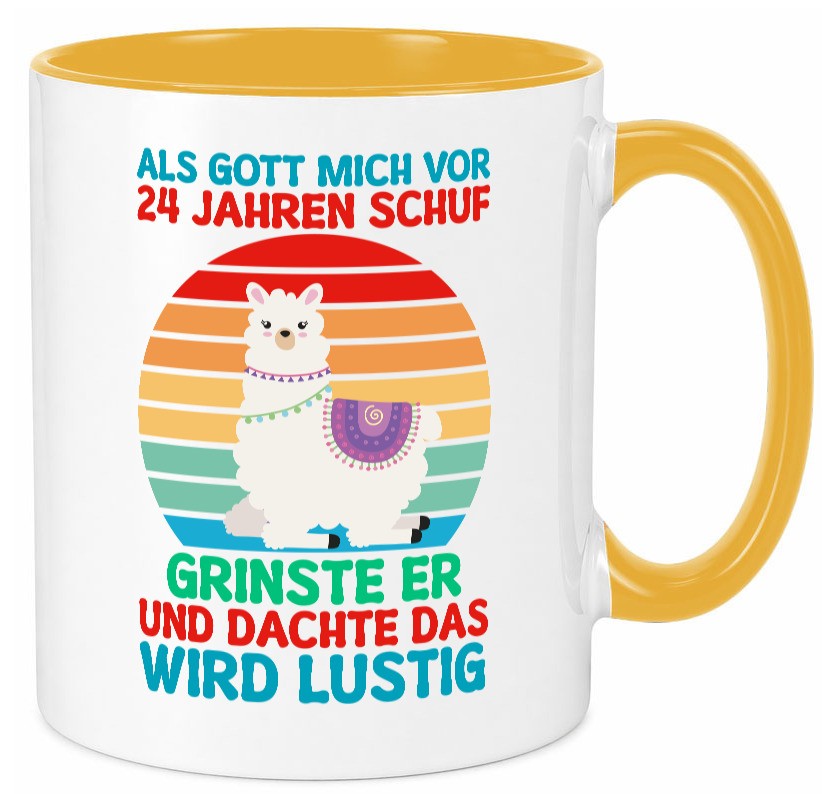 24. Geburtstag | 24 Jahre Gut Schuf mich Lama v2 Geschenk Geschenkidee lustiger Tasse
