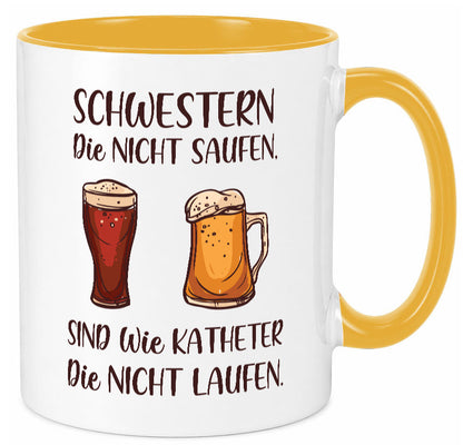 Schwestern die nicht saufen, Katheder laufen | Gläser lustiger Spruch Geschenk