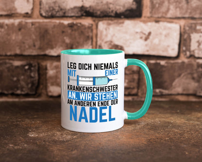 Krankenschwester anlegen | Nadel Spritze Klinik Spruch Geschenkidee Humor Tasse