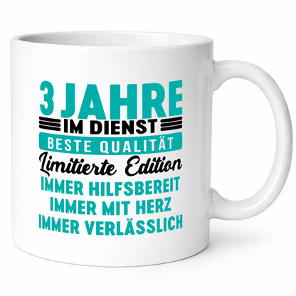 3 Jahre im Dienst | Jubiläum Arbeit v5 lustig Kollegen Büro Geschenk Tasse