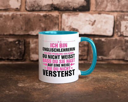 Löse Probleme: Englischlehrerin | Englisch Lehrerin Geschenk Humor Geschenkidee Tasse