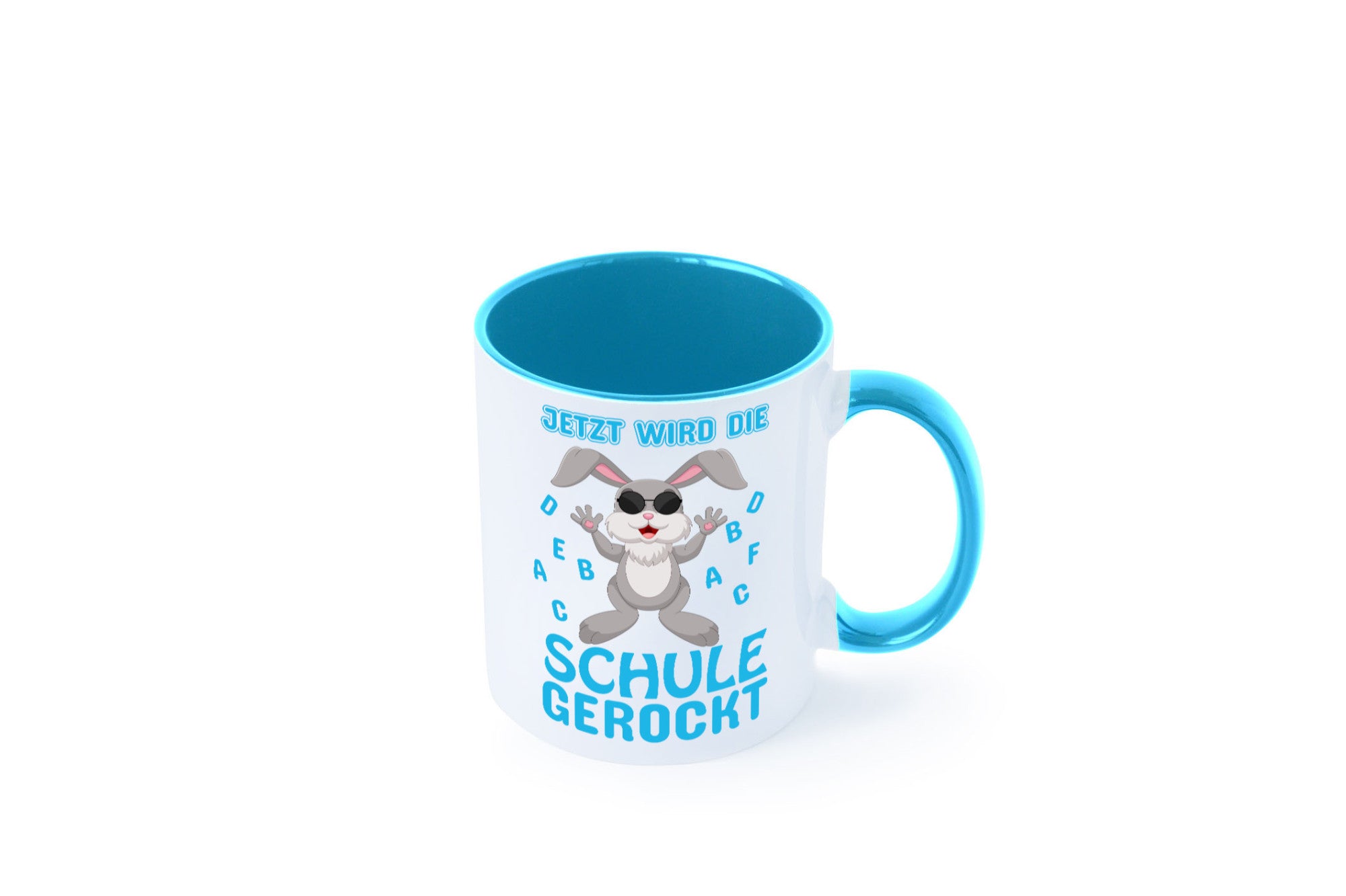Schule wird gerockt | Schulbeginn Tasse cooler Hase lustiger Spruch Geschenk