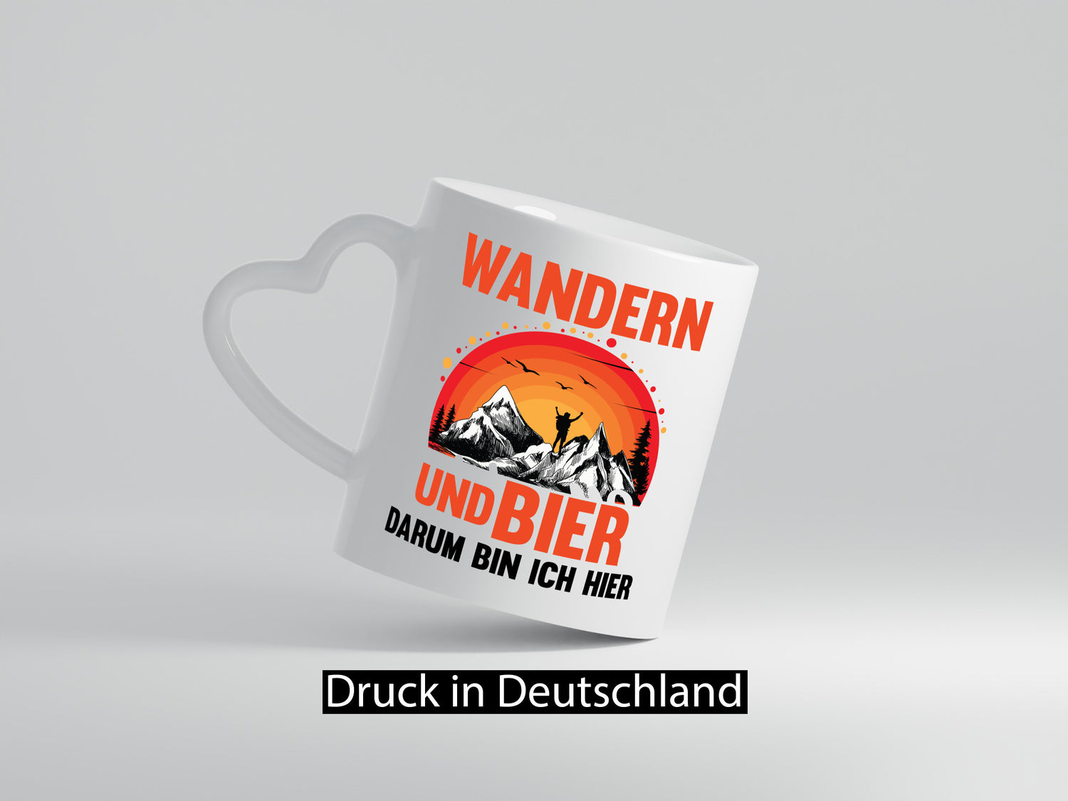 Wandern und Bier darum bin ich hier | lustiger Spruch Geschenk Humor