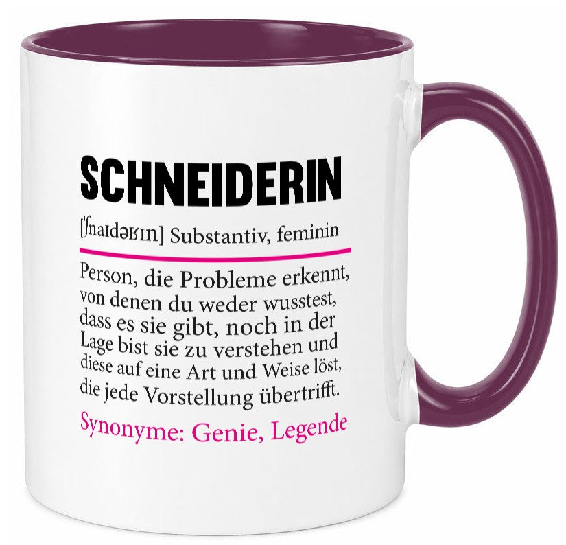 Schneiderin | Spruch Beruf Schneiderei Humor v2 Geschenk Arbeit Kollegen Büro Tasse