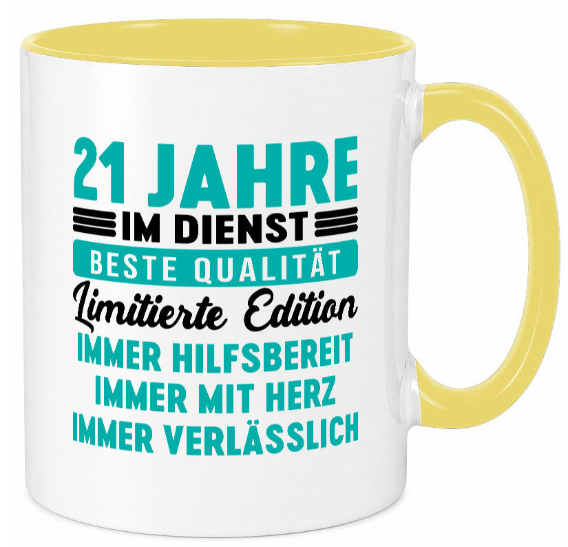 21 Jahre im Dienst | Jubiläum Arbeit v5 lustig Kollegen Büro Geschenk Tasse