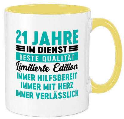 21 Jahre im Dienst | Jubiläum Arbeit v5 lustig Kollegen Büro Geschenk Tasse