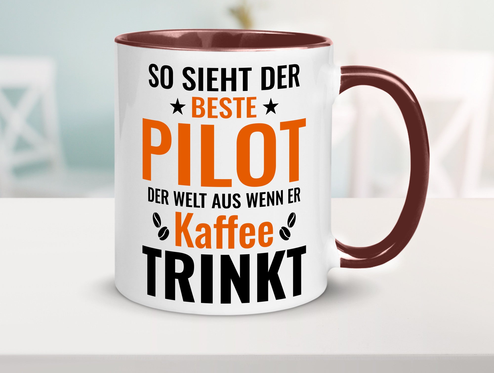 Kaffee trinkt: Pilot | Flugzeug Piloten lustiger Spruch Geschenk Humor